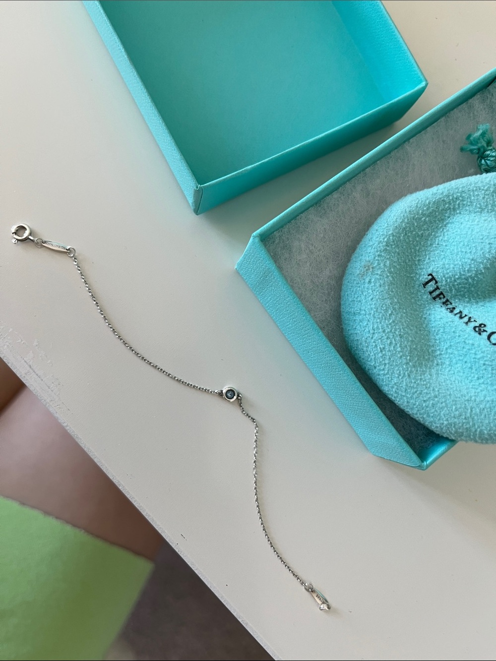 Tiffany & Co. Silver Bracelet with Blue Accent
